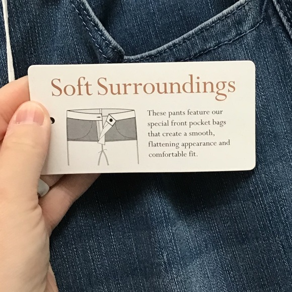 NWT Soft Surroundings silver embellished ankle jeans - size 12 - Picture 4 of 7